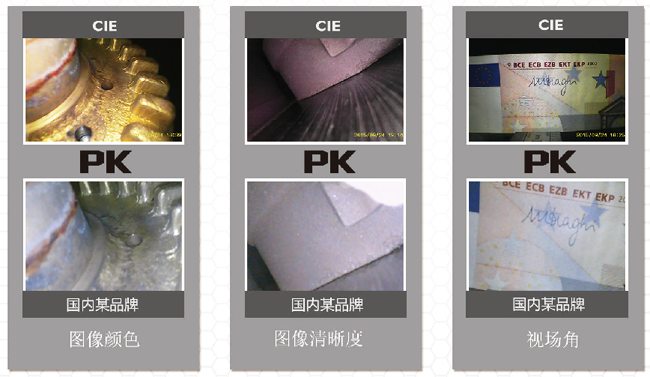 30萬像素的CMOS圖像傳感器讓CIE汽車內窺鏡的圖像顯示效果清晰、畫質感更好。