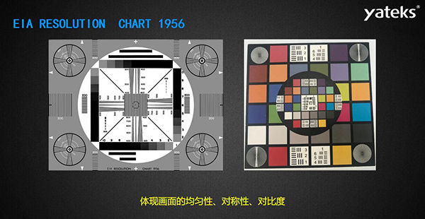 EIA RESOLUTION  CHART 1956 體現畫面的均勻性、對稱性、對比度